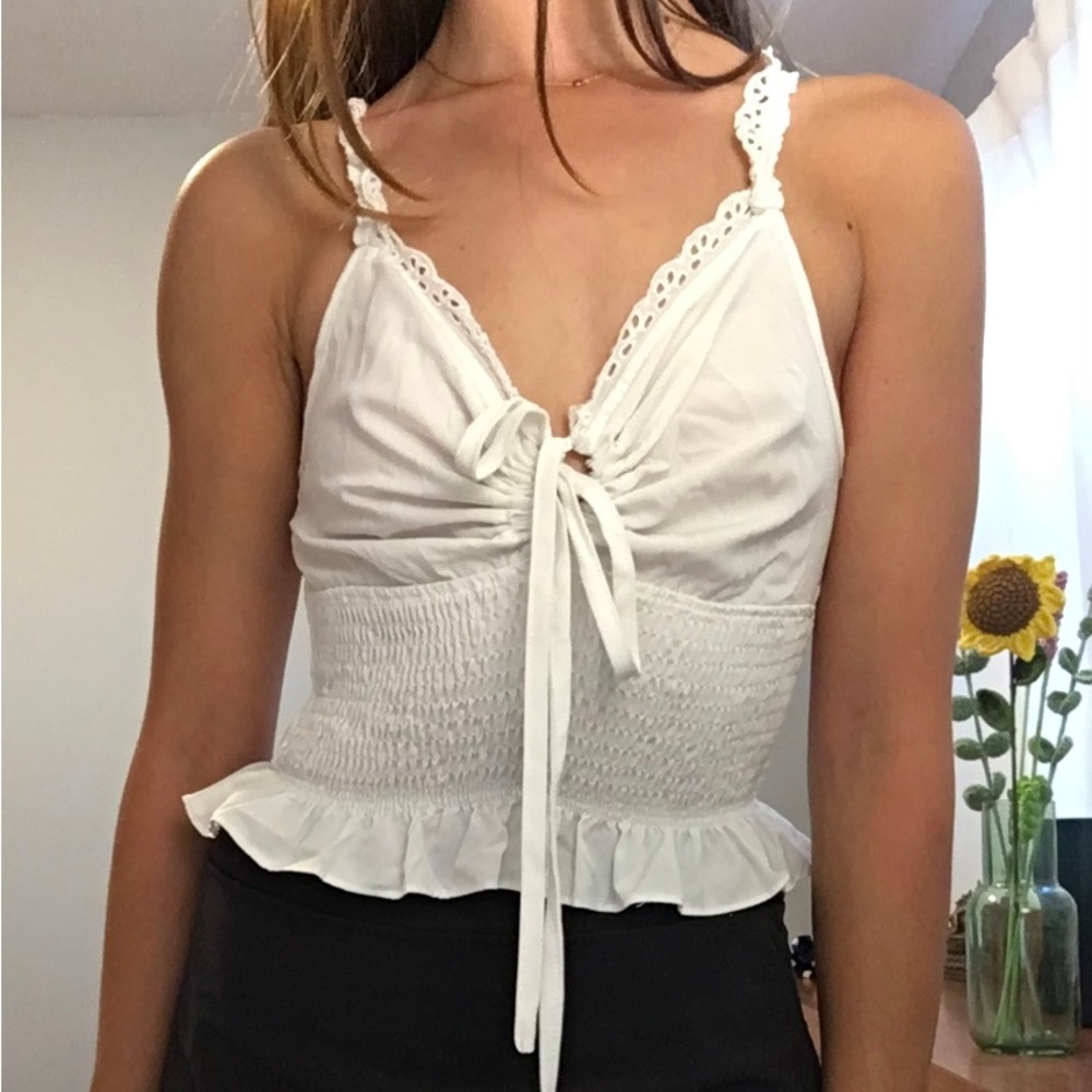 White lacy tank top